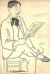 Caricatura de Pachín de Melas dibujada por su amigo Pedro Suarez