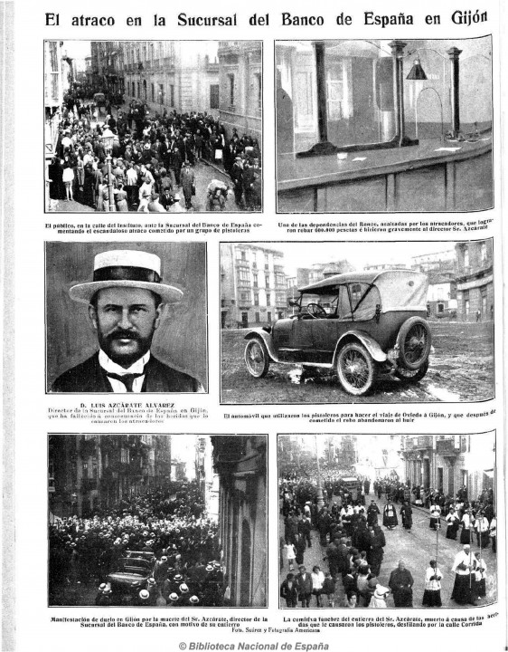 Mundo Gráfico 12-09-1923. Atraco banco españa