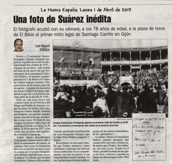 Foto Suárez. La Nueva España. Lunes 1-04-2013