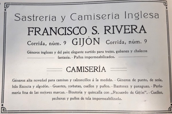 Sastrería de Francisco Rivera, 1911. Peinado. Publicidad